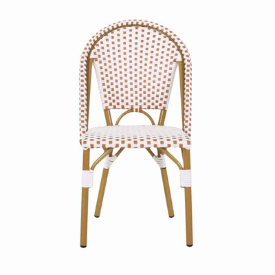 Ensemble de 2 chaises bistro d'extérieur en ratine et aluminium PE