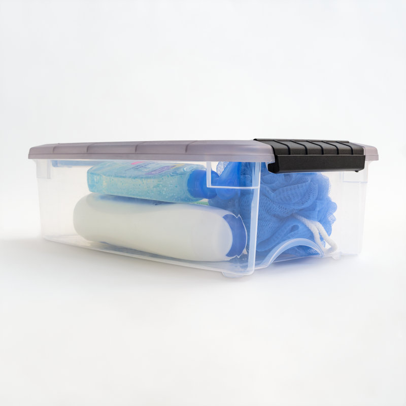 Clear Stackable Plastic Storage Box with Latching Lid, 5 Qt.