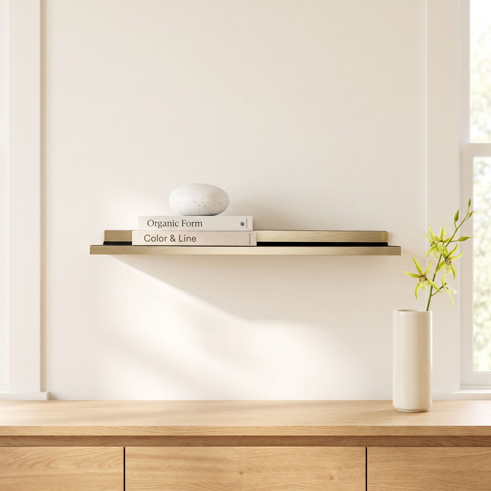 Shelfish 18" Floating Shelf, Gold