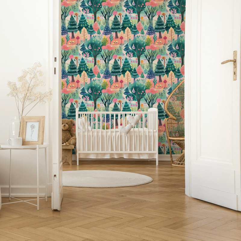 Papier peint Enchanted Forest Pastel | Décoration fantaisiste pour enfants