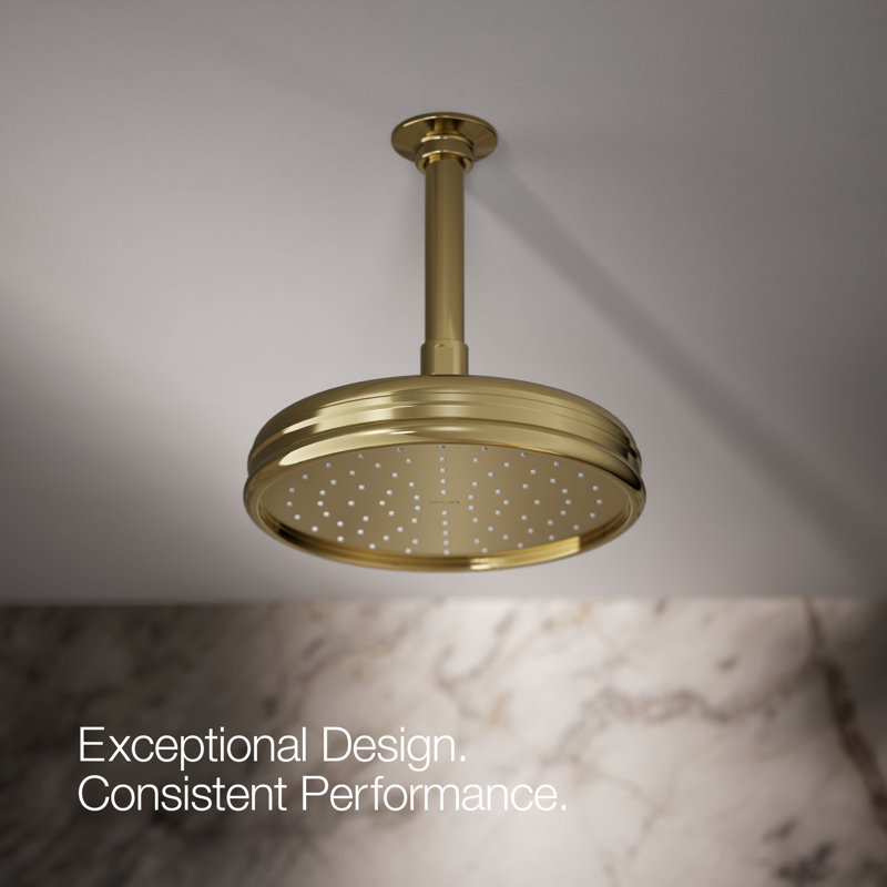 Traditional Rain Shower Head, Vibrant French Gold