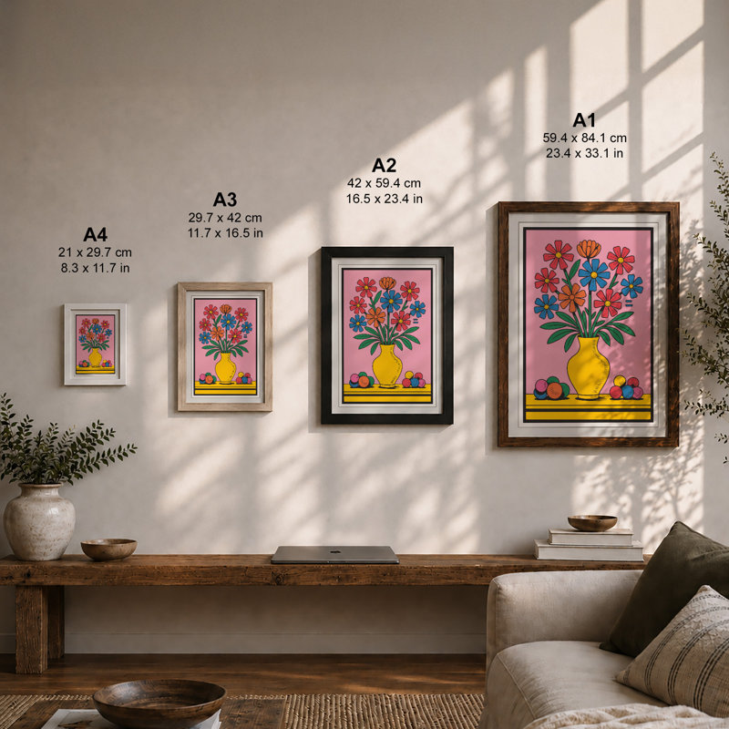 Blooming Abundance Botanical - Framed Print, Oak, A4 - 29.7 x 21.0 cm