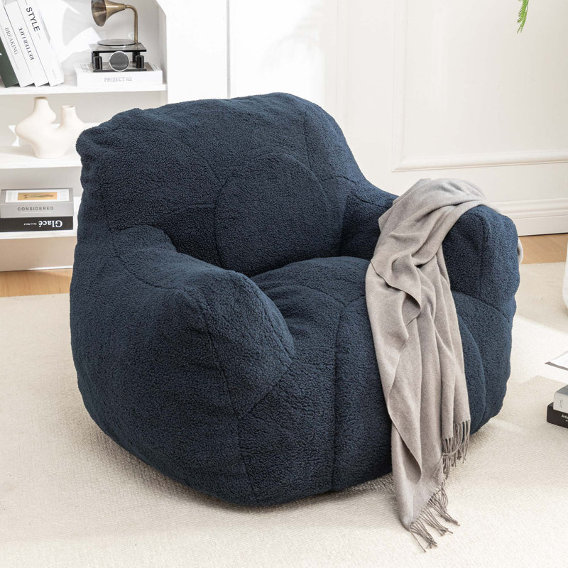 Memory Foam with Armrests, 30" H x 41.4" W x 37.8" D Incorrect, Dark Blue Teddy