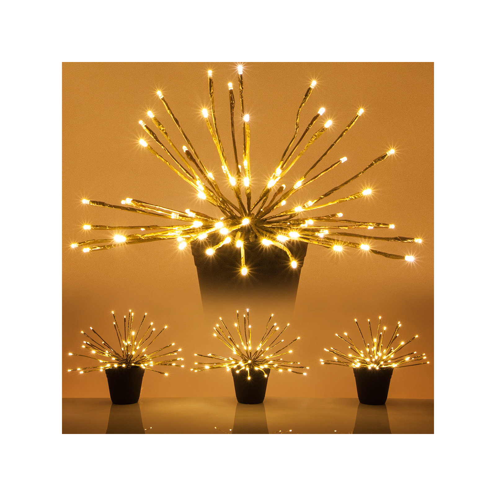 15'' LED Lighted Trees & Branches, Gold