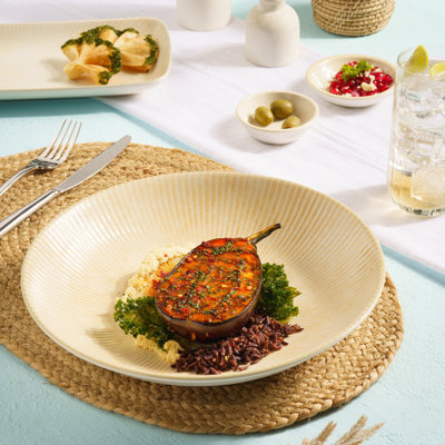 Assiette creuse en porcelaine vitrifiée Paros-Sand Premium