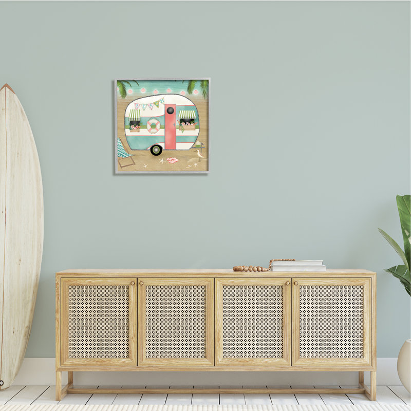 Plage de remorque festive, H 24 po x l 24 po x P 1,5 po, Estampe numérique Farmhouse