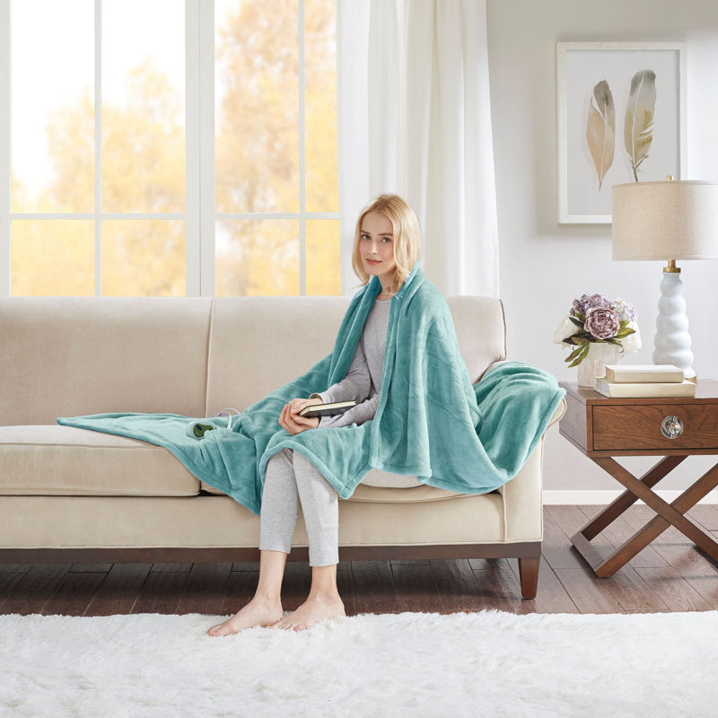 Aqua Plush Electric Heated Full Blanket