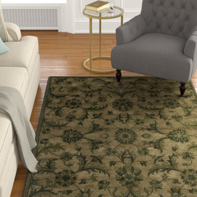 Tapis floral en laine touffeté à la main Dunbar