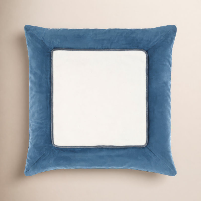 Rainier Cotton Throw Pillow, Pillow Cover Only - No Insert, 22" x 22", Blue