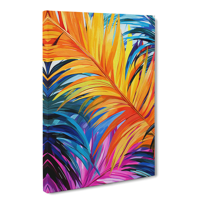 Palm Leaf Pop - Wrapped Canvas, 76cm H x 50cm W x 3cm D