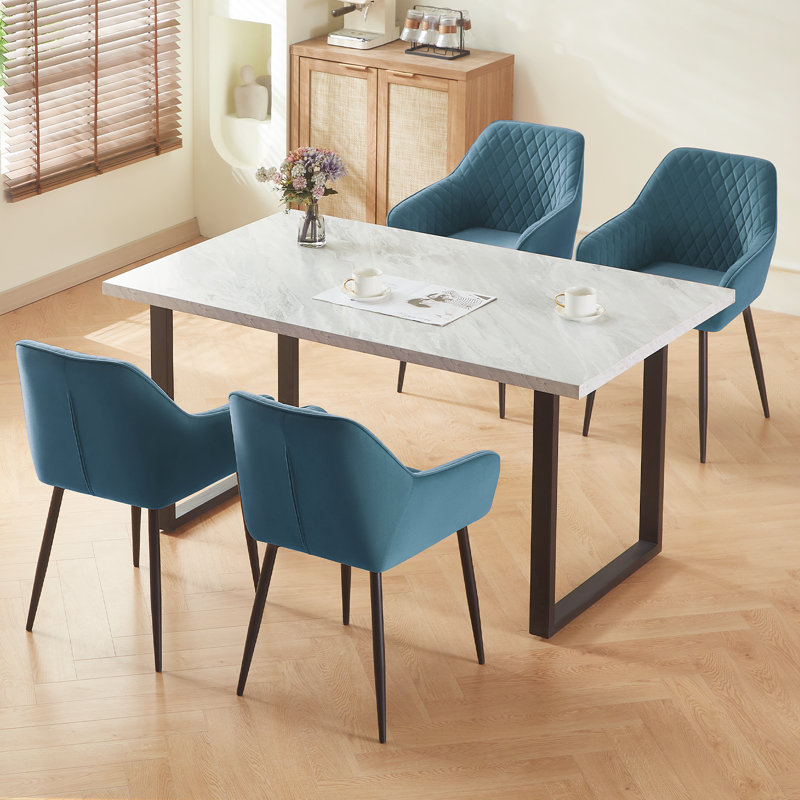 Sexton Upholstered Dining Chair, Teal, 4