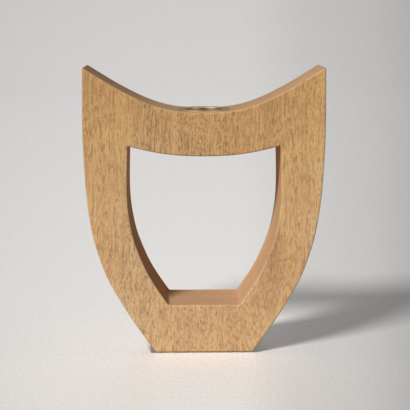 Fauve 7" Wood Tabletop Candlestick