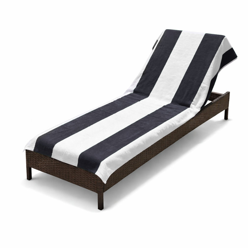 Serviette de plage en coton à rayures Cabana, Gris anthracite