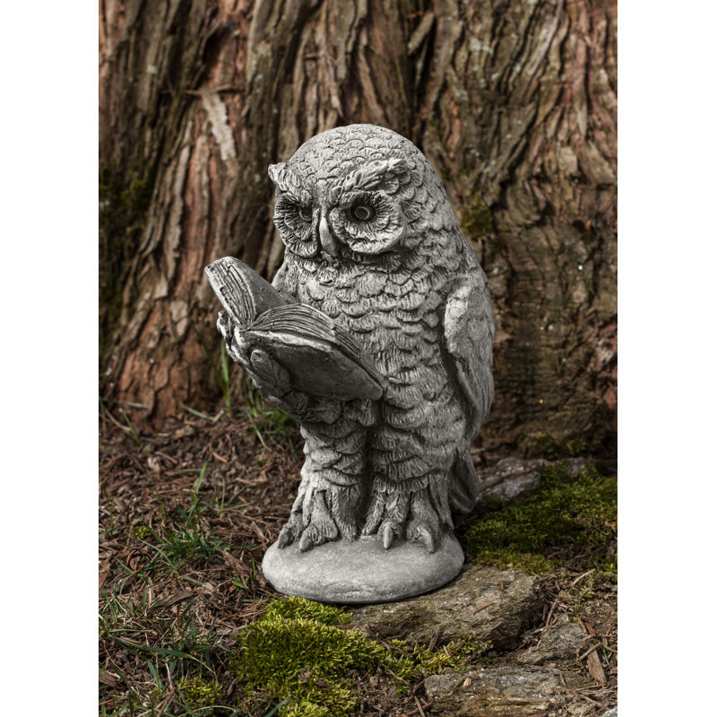 Bird Owl Garden Statue, Graystone