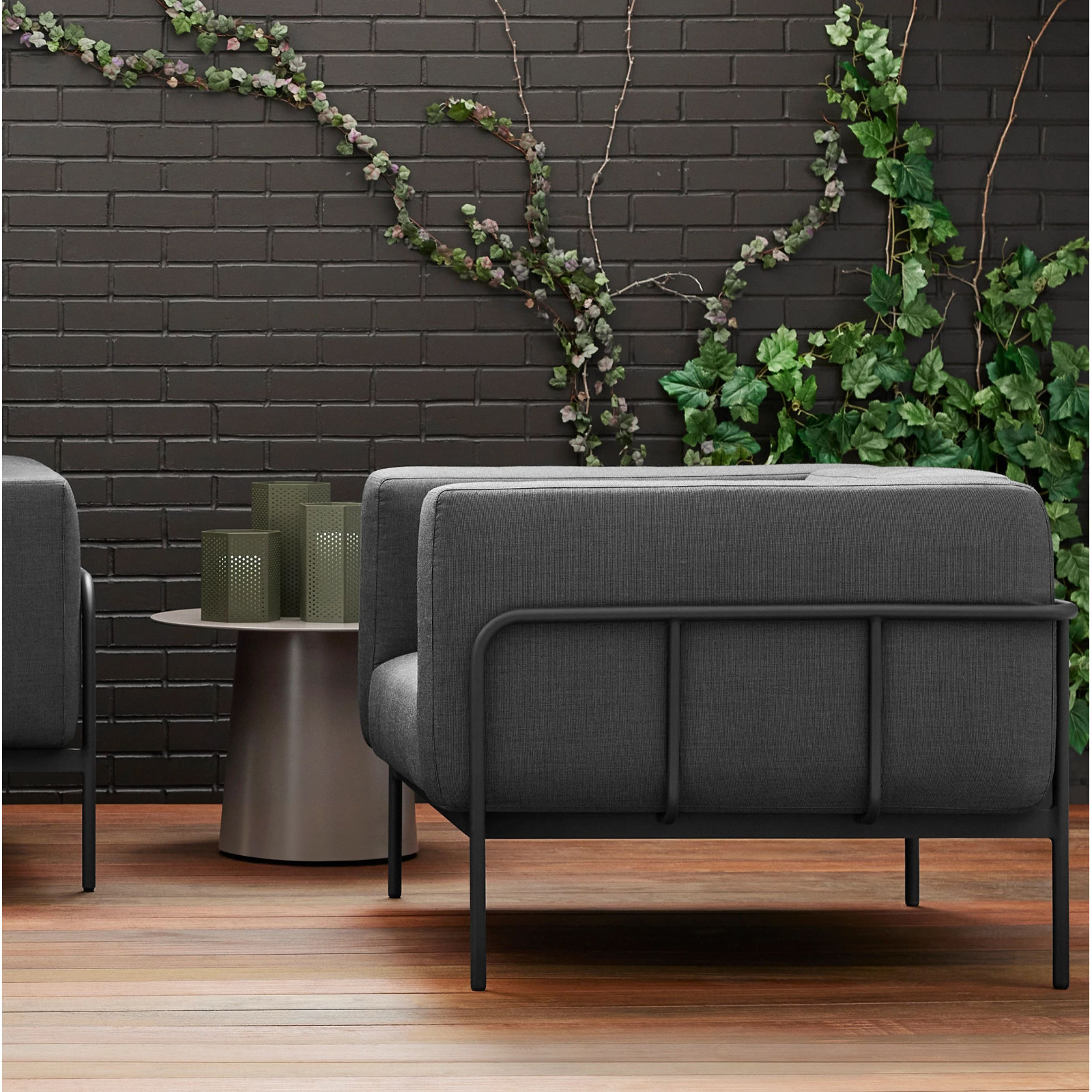 Cache Patio Lounge Chair, Dark Gray