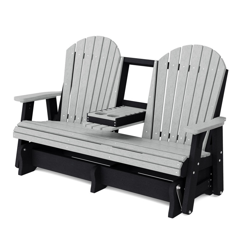 Fauteuil oscillant 5 pi avec console Heritage, Gris clair / noir