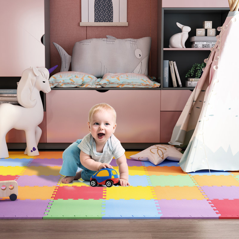 Tapis de jeu en mousse à emboîtement, Colourful