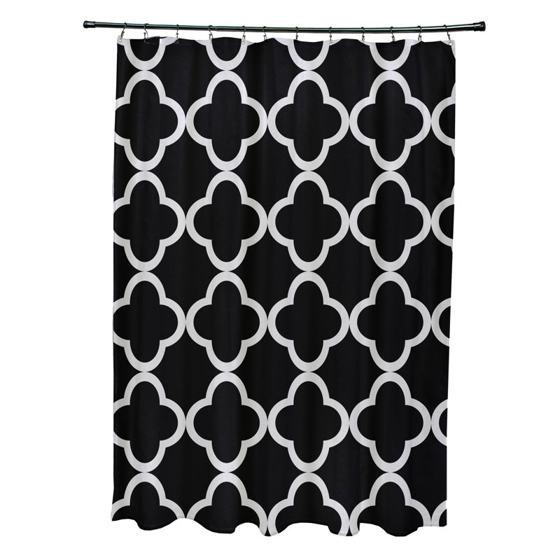 Floral Shower Curtain, Black