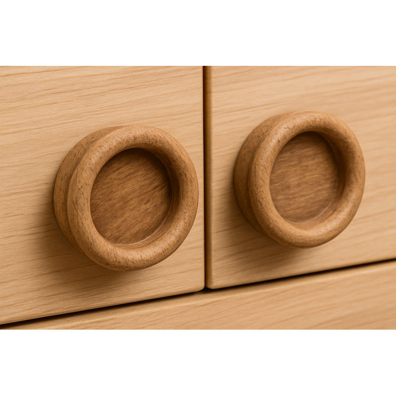 Ensemble de deux poignées de tiroir en bois brun