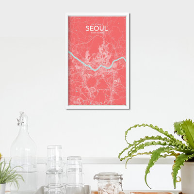 Seoul City Map In Maritime - No Frame Print