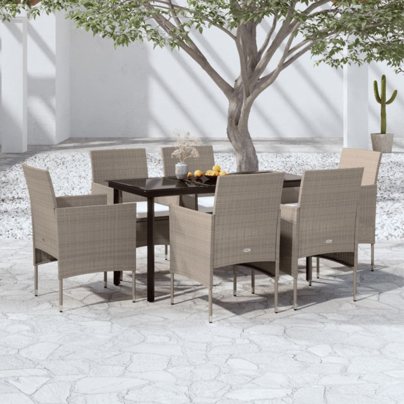 Rectangular 2 - Person 31.5" Long Dining Set, 29.1"H x 31.5"L x 31.5"W, Gray/Black, 6