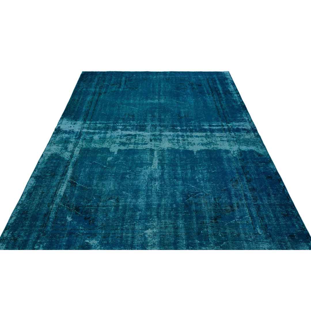 Atina Turquoise Vintage Wool Handmade Area Rug
