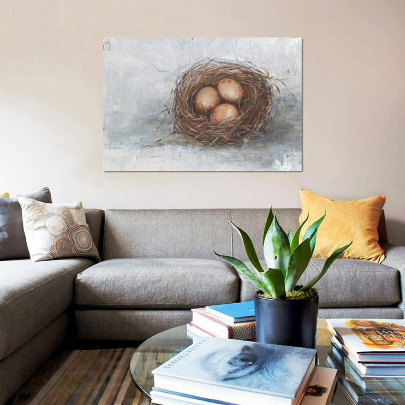 «Rustic Bird Nest II», impression sur toile, H 18 po x l 26 po x P 1,5 po, Toile tendue, Pas de tapis