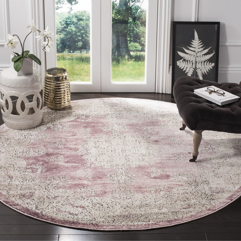 Tapis 100% viscose Prager, Rond 6 pi 7 po x 6 pi 7 po