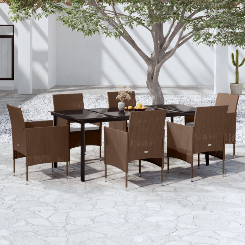 Ensemble repas rectangulaire pour 4 personnes Concettino, H 29,1 po x L 31,5 po x l 31,5 po, 2, Dark Grey/Dark Grey