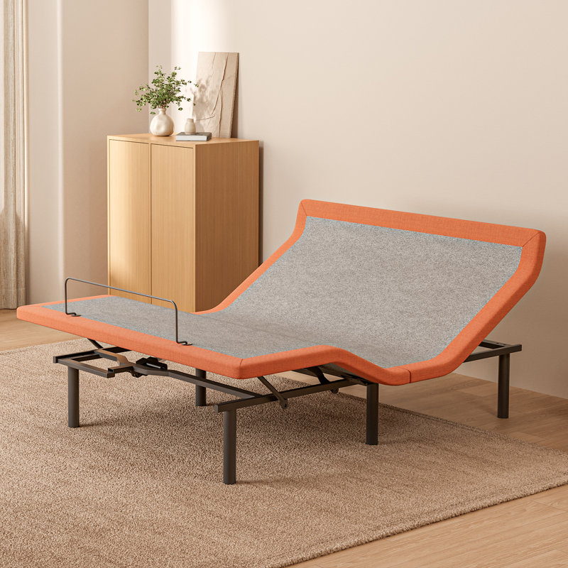 Structure de lit réglable avec inclinaison de l'oreiller, massage, télécommande sans fil, contrôle de l'application, éclairage sous le lit, ports USB et de type C des deux côtés