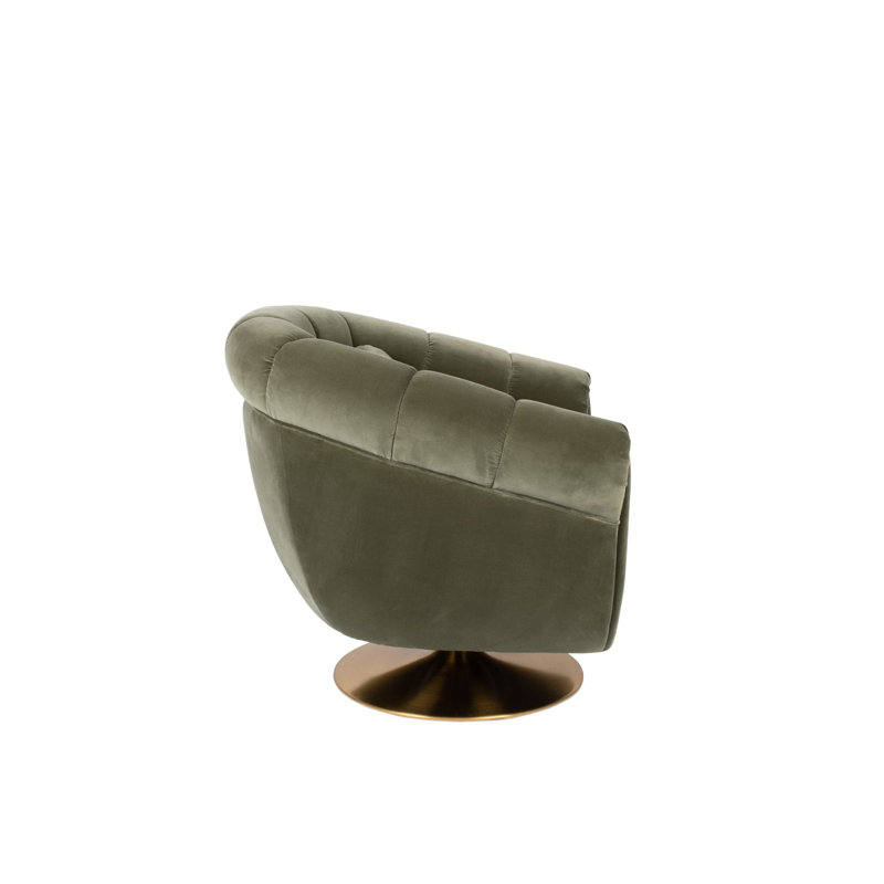 Member Swivel Lounge Chair, Green Cotton Blend