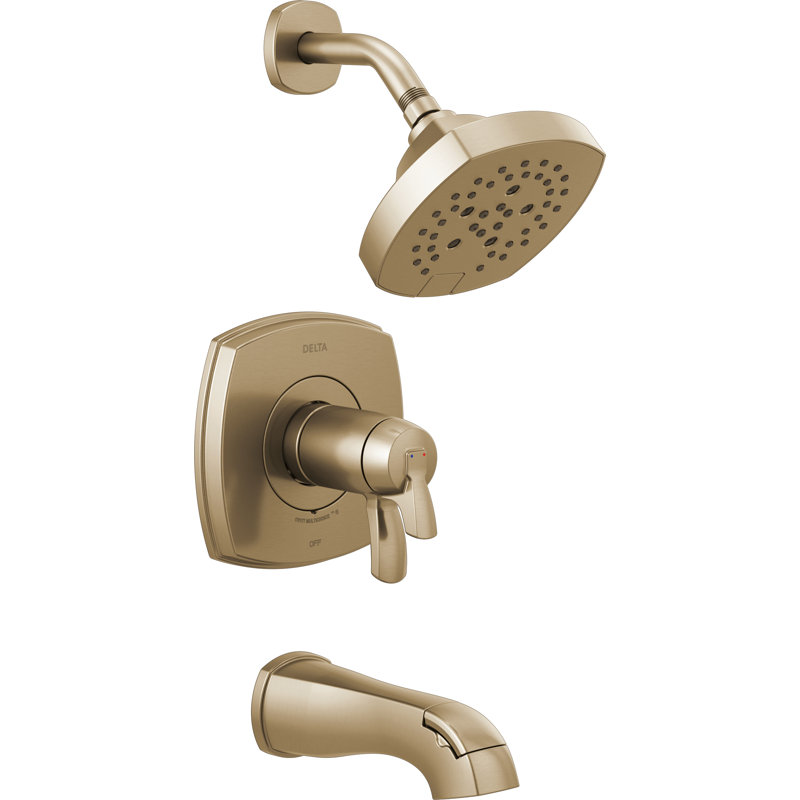 Stryke Thermostatic Tub and Shower Faucet Trim, Champagne Bronze