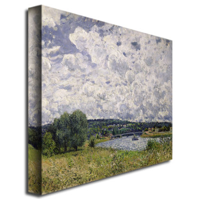 "The Seine Suresnes, 1877" by Alfred Sisley Painting Print on Canvas