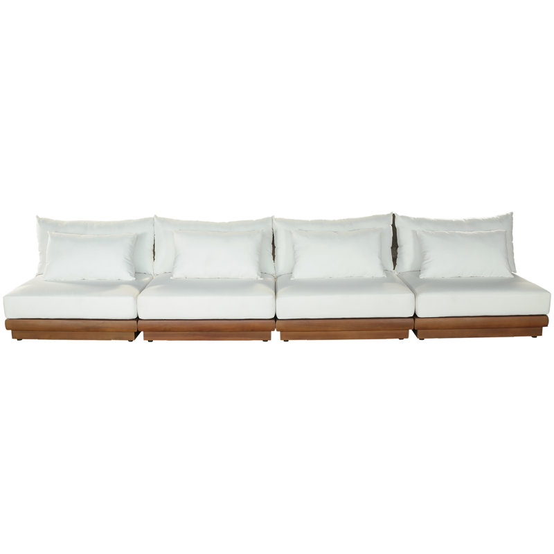 Canapé modulaire d'extérieur rembourré Ivry, Blanc