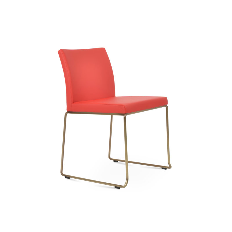 Chaise empilable en laine Aria, Noir, Rouge