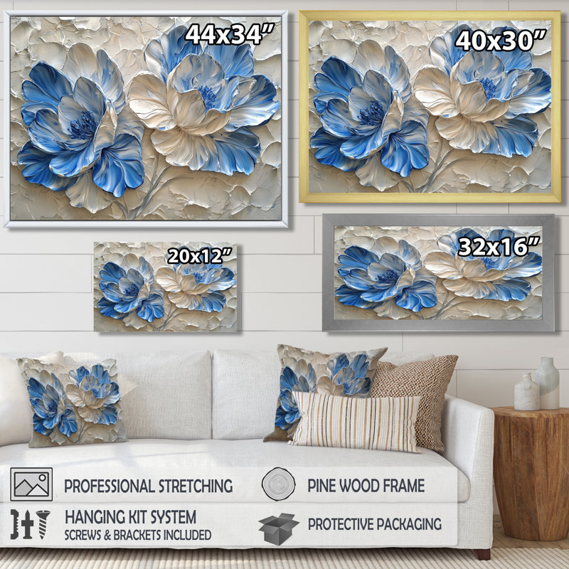 Ilza - Floral Canvas Wall Decor, Reproduction encadrée d'une seule photo, H 30 po x l 40 po, Noir, noir, noir, noir