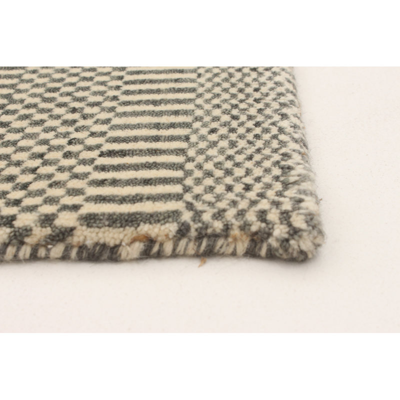 Tapis unique gris foncé en laine New Age 5 pi 3 po x 7 pi 5 po Gullion