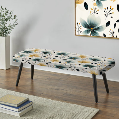 Banc rembourré floral noir Truong