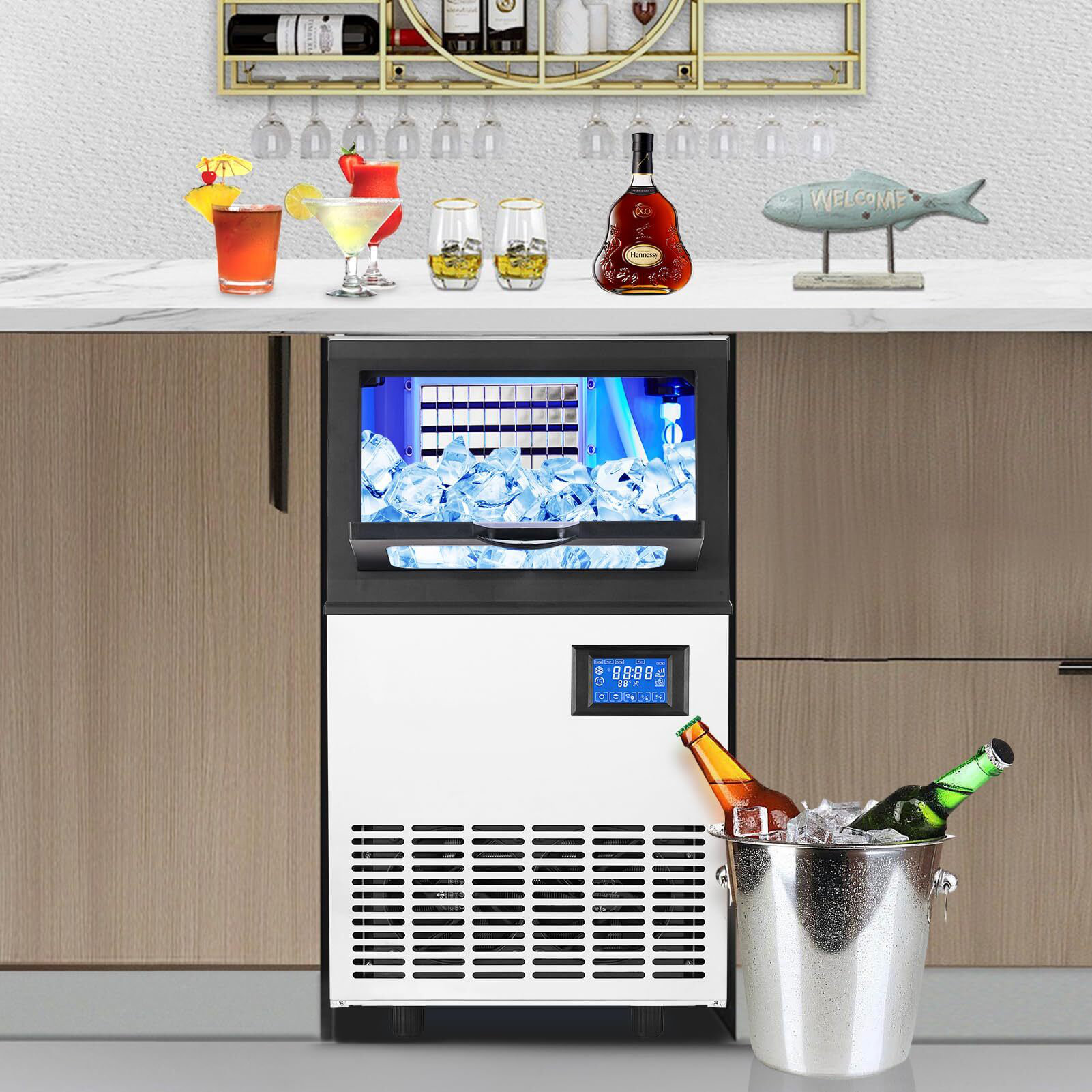 Oylus 100 Lb. Daily Production Cube Clear Ice Freestanding Ice Maker