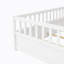 Lit simple au sol, fabrication intégrale avec barrière de très haute sécurité, porte, cadre de lit pour enfants, lit de plancher en bois Montessori, lattes de soutien en bois naturel-1388731846-1388731851