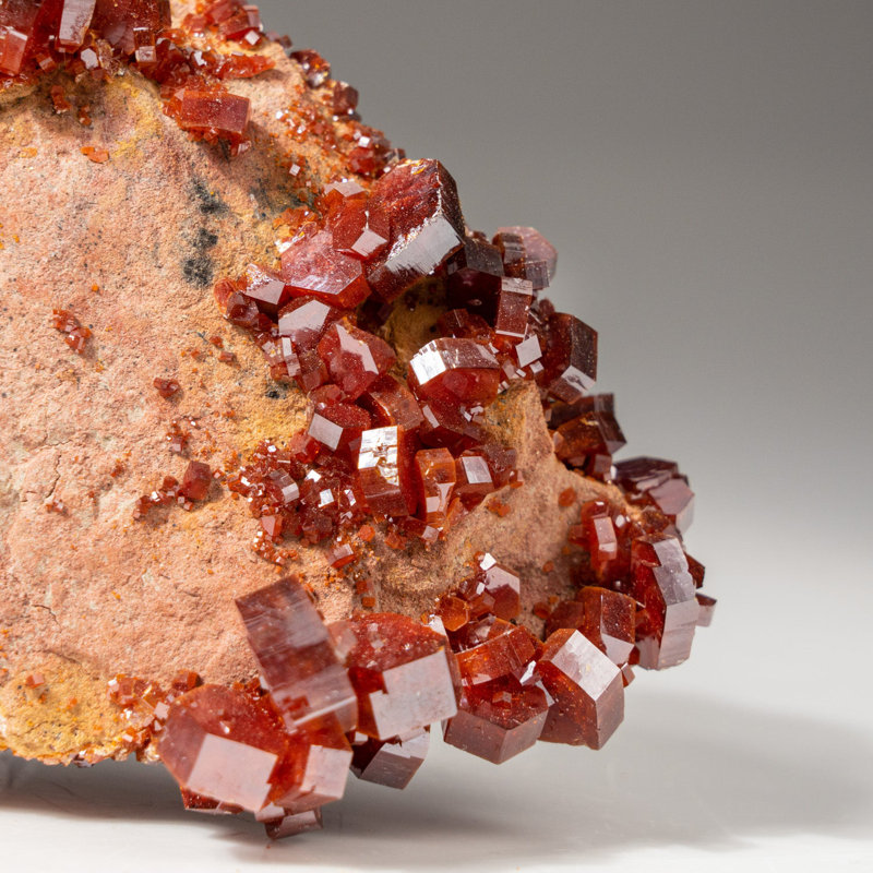 Genuine Vanadinite Crystal Cluster On Matrix From Morocco (247.1 Grams)