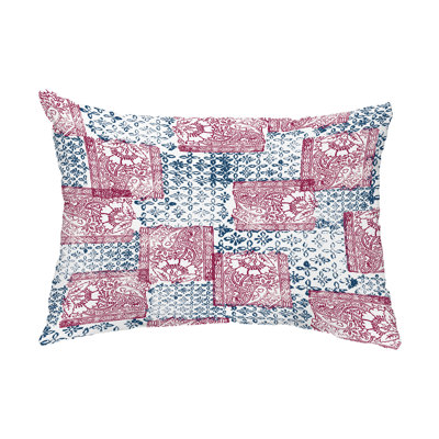 E By Design Patches Outdoor Rectangular Pillow Cover & Insert In Red