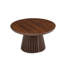 Table basse en bois ronde en bois, flexible et extensible, multifonctionnelle et peu encombrante, conception ovale à la mode et pieds à lattes, table à thé ou bureau, table de salon moderne