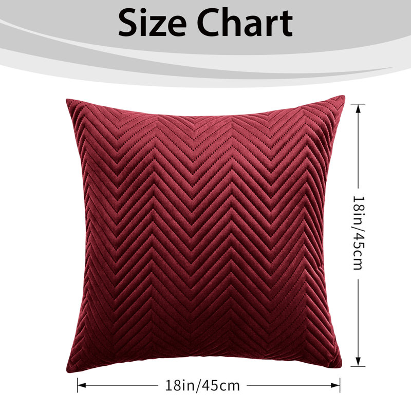 Aspire Homeware Embossed Square Velvet Cushion Cover, Burgundy, Pack of 2