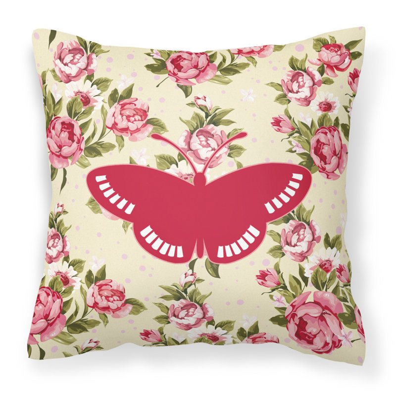  Coussin Butterfly Shabby Elegance, Jaune clair