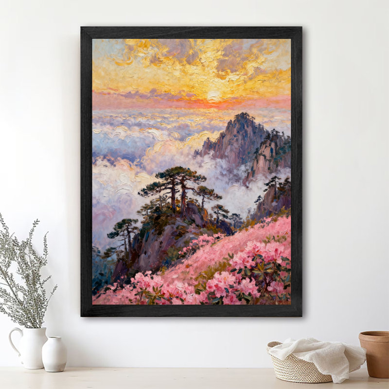 Encadré noir, création exquise du ciel et de la terre, artisanat exquis, impressions encadrées de style rétro