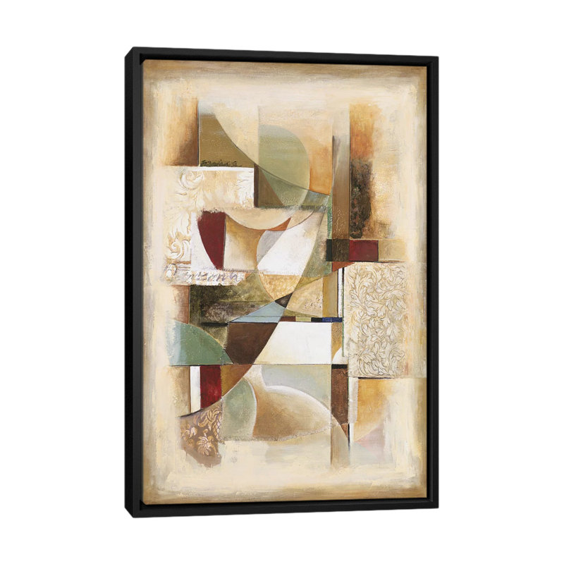 «Abstract Collage II», impression sur toile, H 26 po x l 18 po x P 1,5 po, Toile avec cadre noir, Pas de tapis