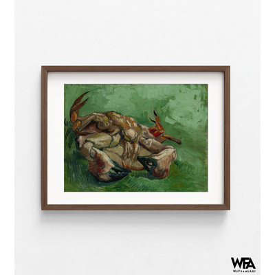 Un crabe sur son dos par Vincent Van Gogh, art mural crabe, impression de crabe rouge, art de crustacé tropical, impression de crustacé croustillant, décor de plage rouge