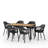 Currie 6 - Person Acacia Patio Dining Set with Rectangular Table