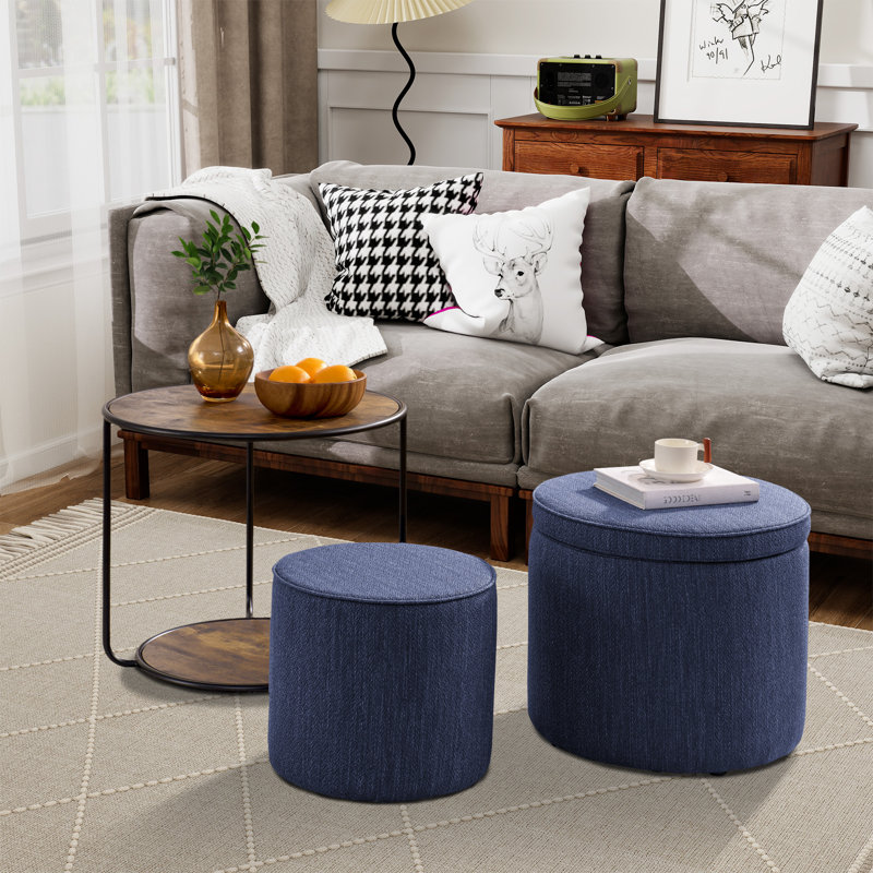 Ensemble de tables basses avec 2 tabourets, Marine